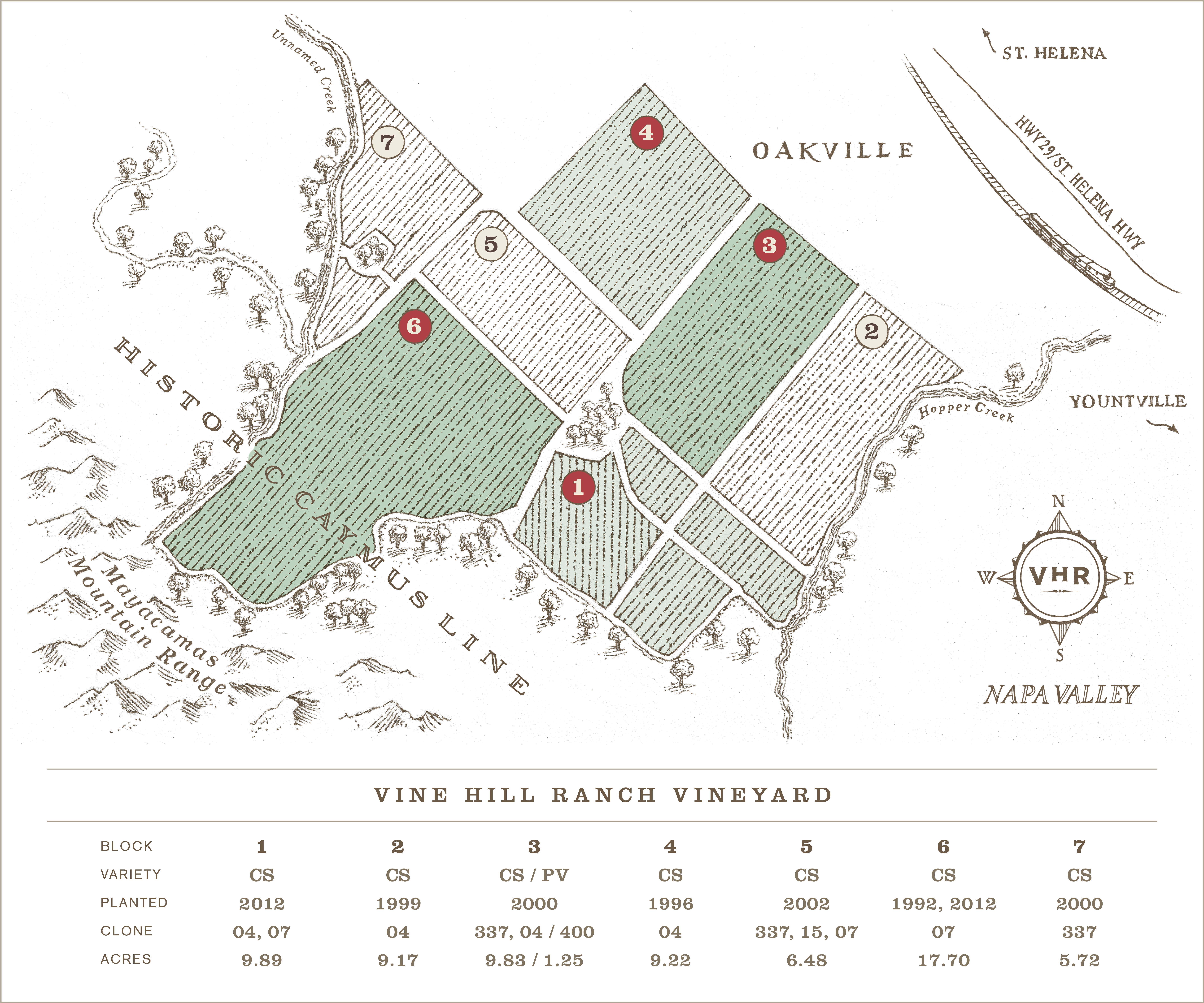 vineyard map plots: 1, 3, 4, 6