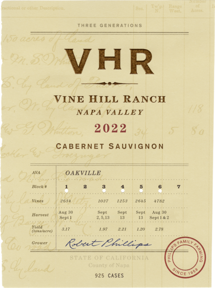 VHR Cabernet Sauvignon 2022 front